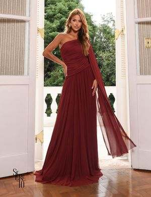 Vestido Longo Um Ombro Brenda Vinho