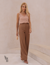 Calça Visco Linho Tamiris Café
