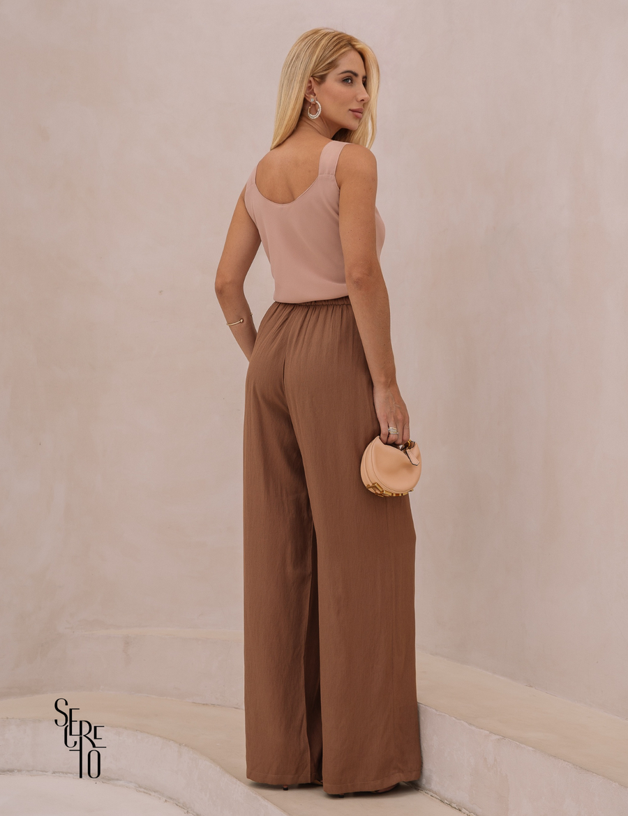 Calça Visco Linho Tamiris Café