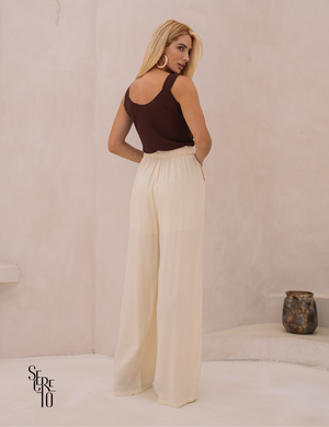 Calça Visco Linho Tamiris Bege