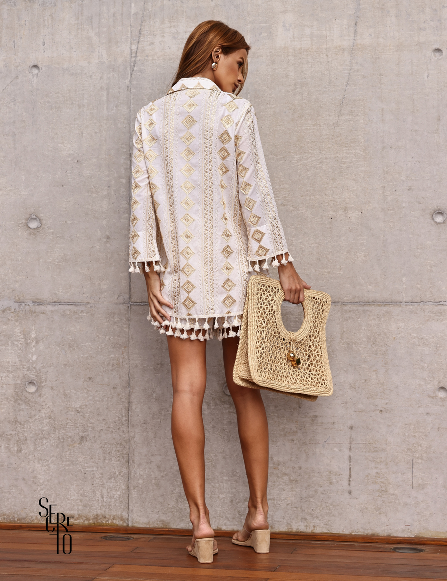 Conjunto Camisa e Short Laise Adna Dourado