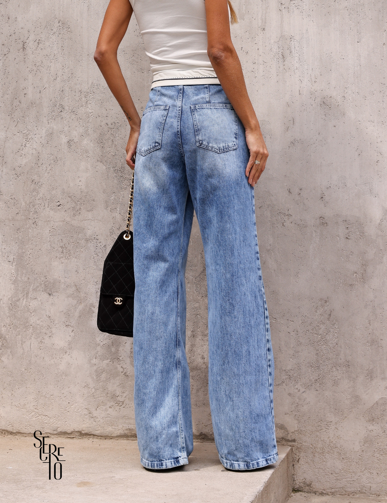 Calça Wide Leg Kaya Jeans Claro