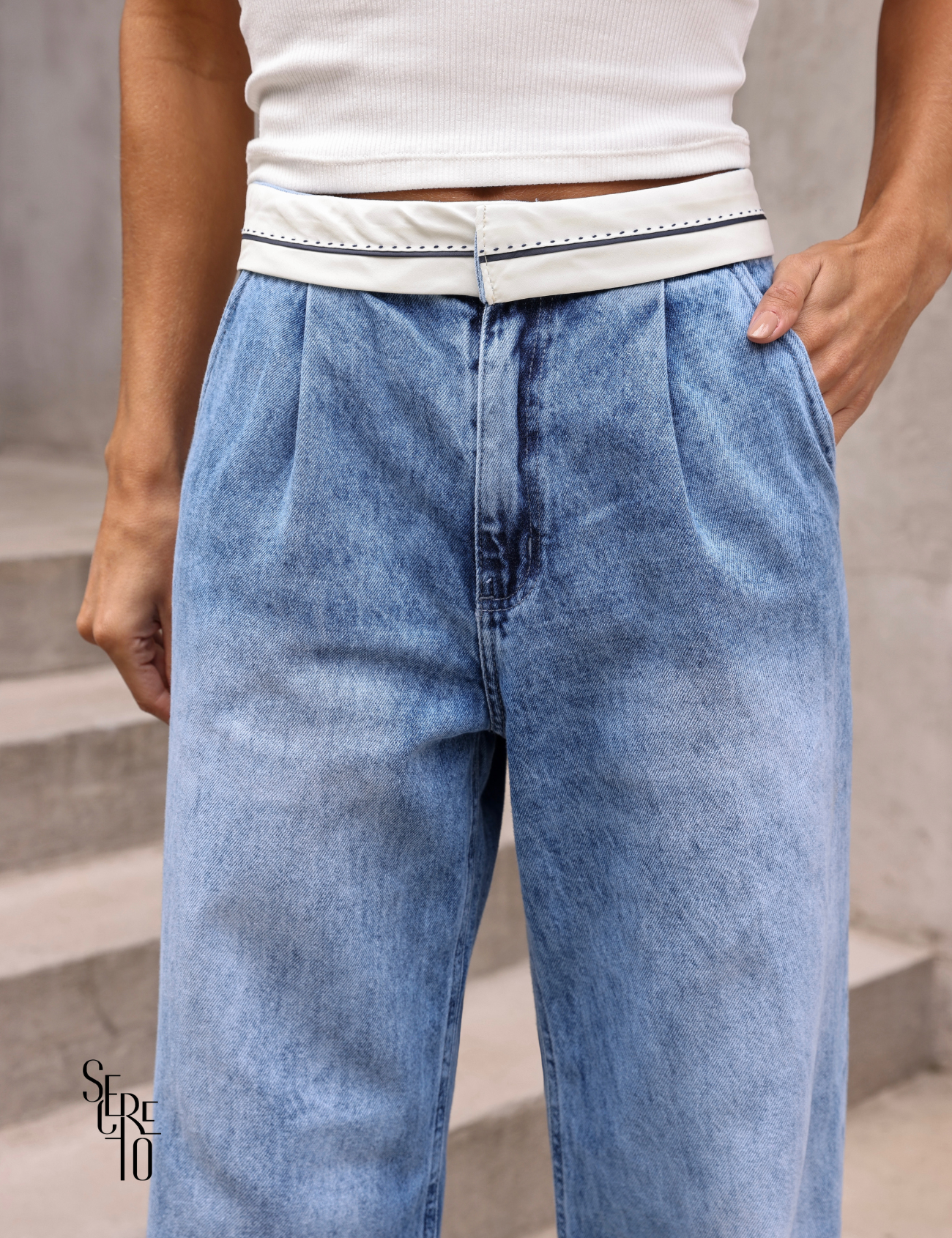 Calça Wide Leg Kaya Jeans Claro