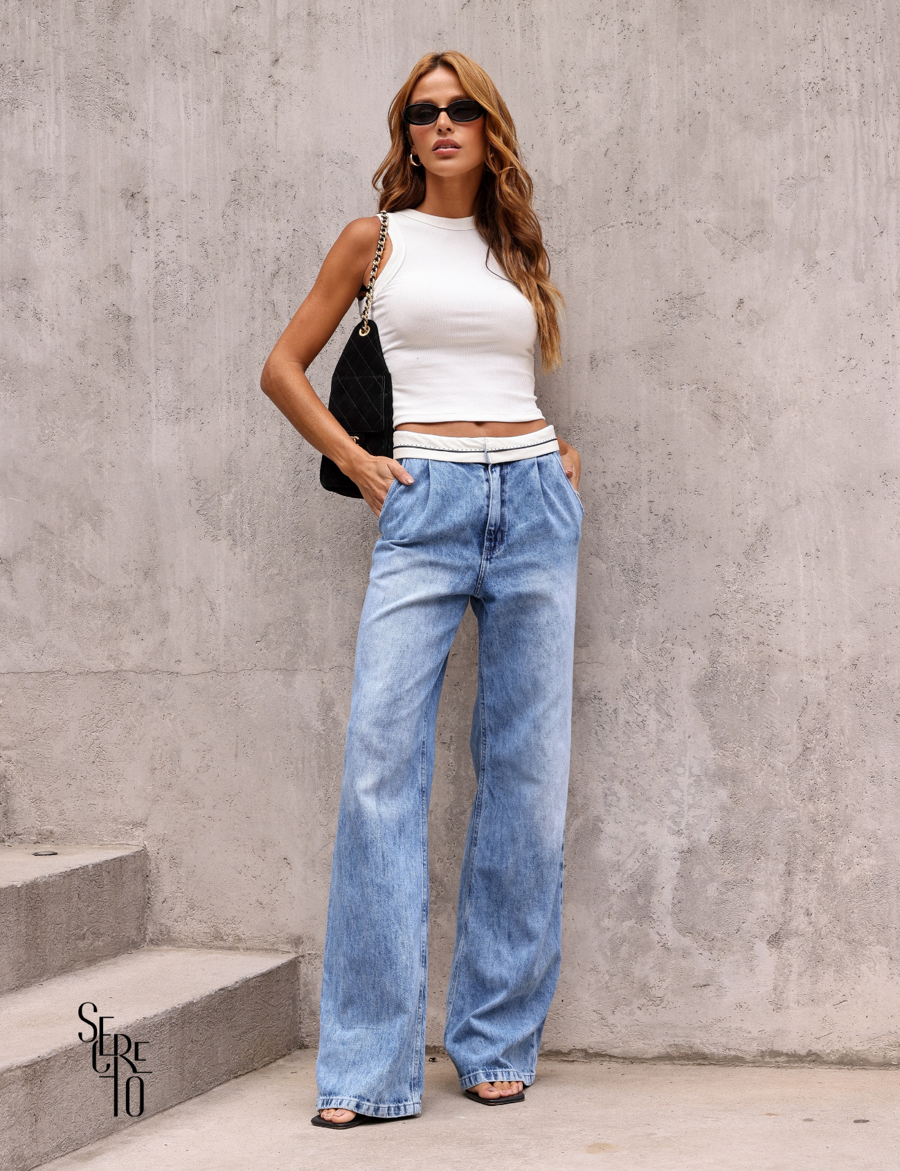 Calça Wide Leg Kaya Jeans Claro