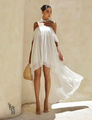 Vestido Curto Mulet Ciganinha Marcelina Off White