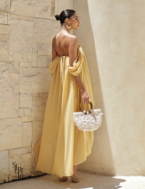 Vestido Curto Mulet Ciganinha Marcelina Mostarda