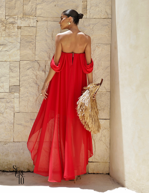 Vestido Curto Mulet Ciganinha Marcelina Vermelho
