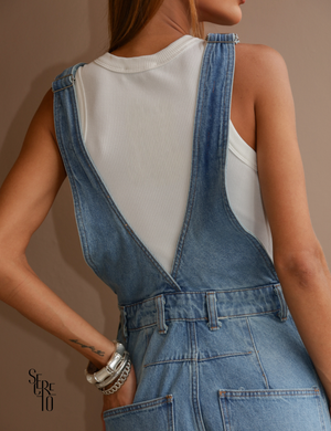 Macacão Jardineira Ana Azul