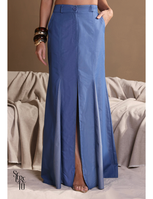 Conjunto Regata e Saia Bicolor Adriana Azul Escuro