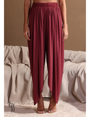 Conjunto Blusa e Calça Franzido Angelina Bordô