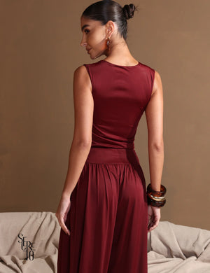 Conjunto Body e Calça Eliane Marsala