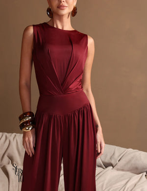 Conjunto Body e Calça Eliane Marsala