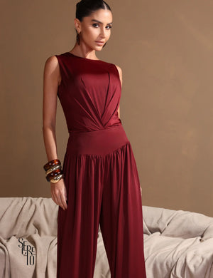 Conjunto Body e Calça Eliane Marsala