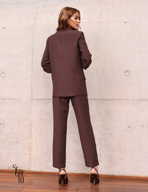 Blazer Manga 3/4 Alfaiataria Edy  Marrom