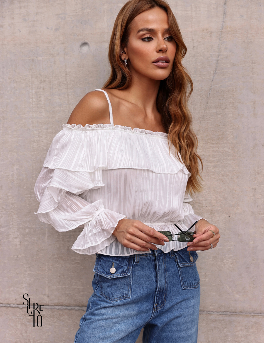 Blusa Ciganinha Mari Branco