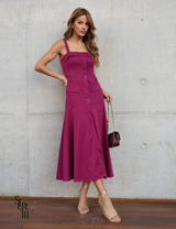 Vestido Midi Alfaiataria Thais Uva