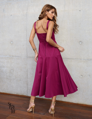 Vestido Midi Alfaiataria Thais Uva