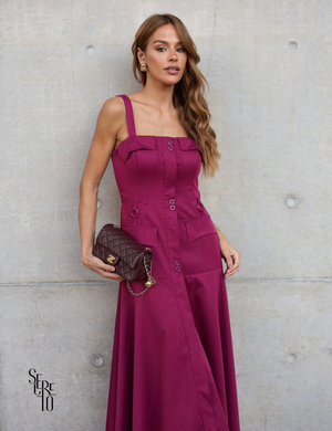 Vestido Midi Alfaiataria Thais Uva