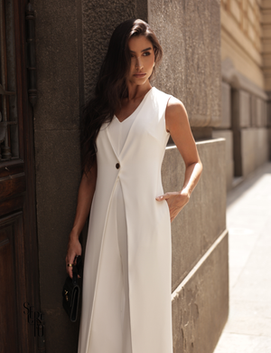 Macacão Duplo Alfaiataria Nicolle Off White