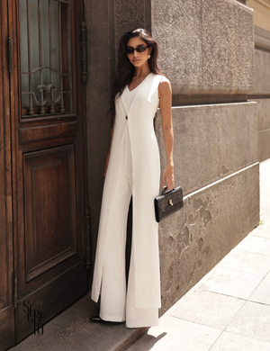 Macacão Duplo Alfaiataria Nicolle Off White