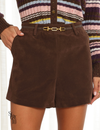 Short Aveludado Oliana Marrom