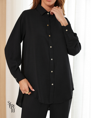 Conjunto Blusa e Calça Alfaiataria Raissa Preto