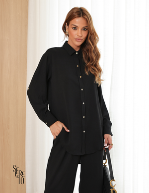 Conjunto Blusa e Calça Alfaiataria Raissa Preto