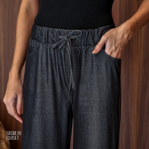 Calça Cos Elástico Marlene Azul Jeans