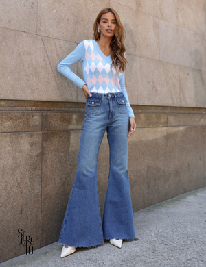 Blusa Sabrina Xadrez Azul