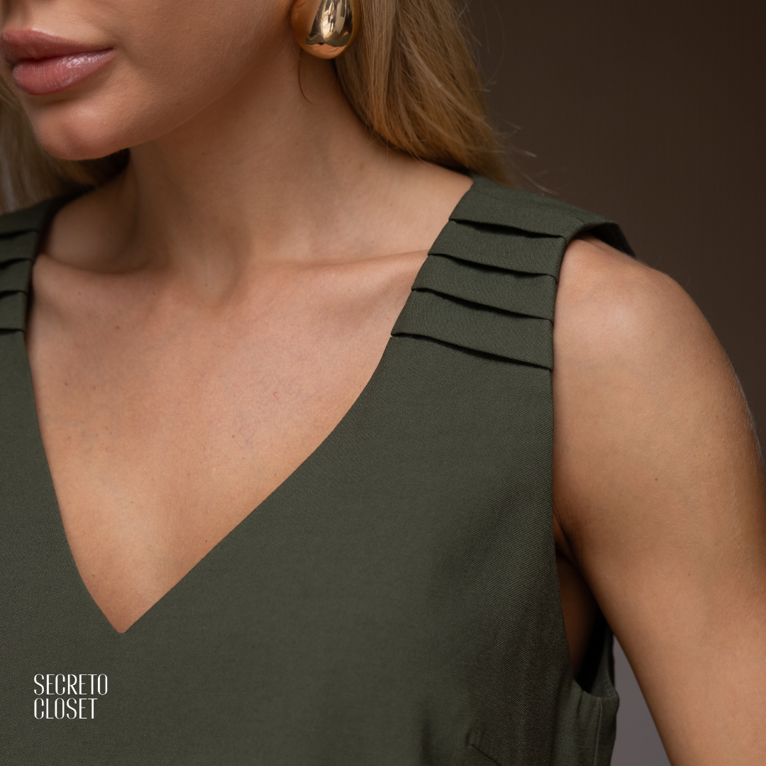 Conjunto Blusa e Calça Alfaiataria Ayla Verde