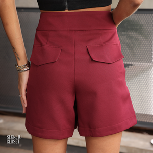 Conjunto Blazer e Short Alfaiataria Dayane Vinho