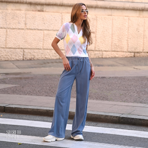 Blusa Polo Argyle Pietra Branco
