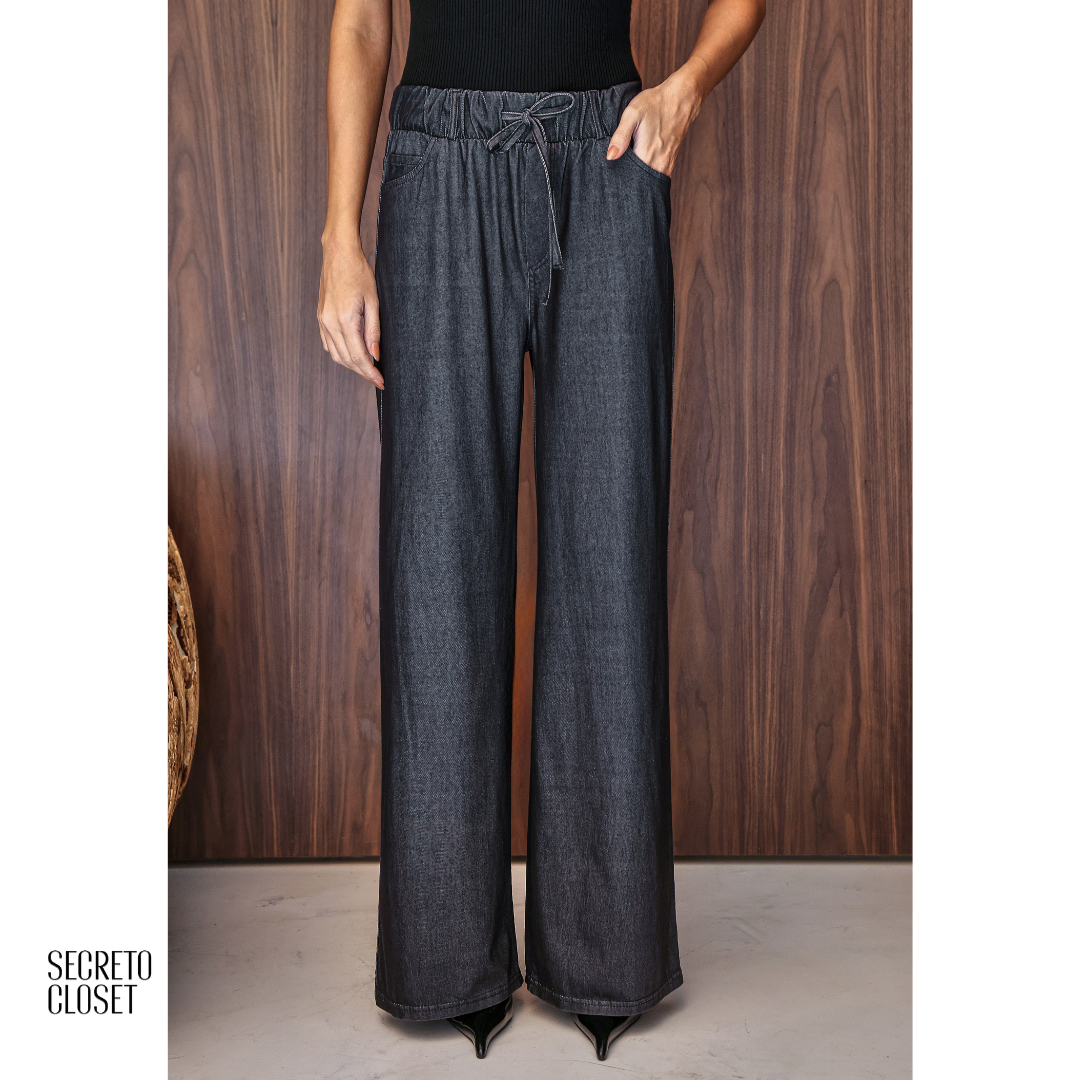 Calça Cos Elástico Marlene Azul Jeans