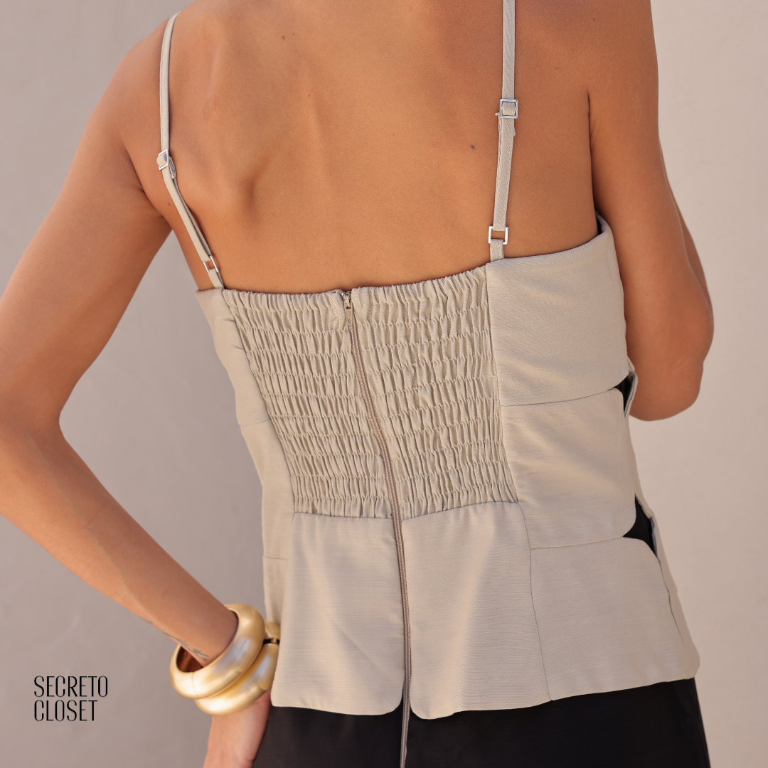Vestido Midi Bicolor Vanessa Verde