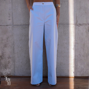 Conjunto Jeans Listrado Valesca Azul Claro