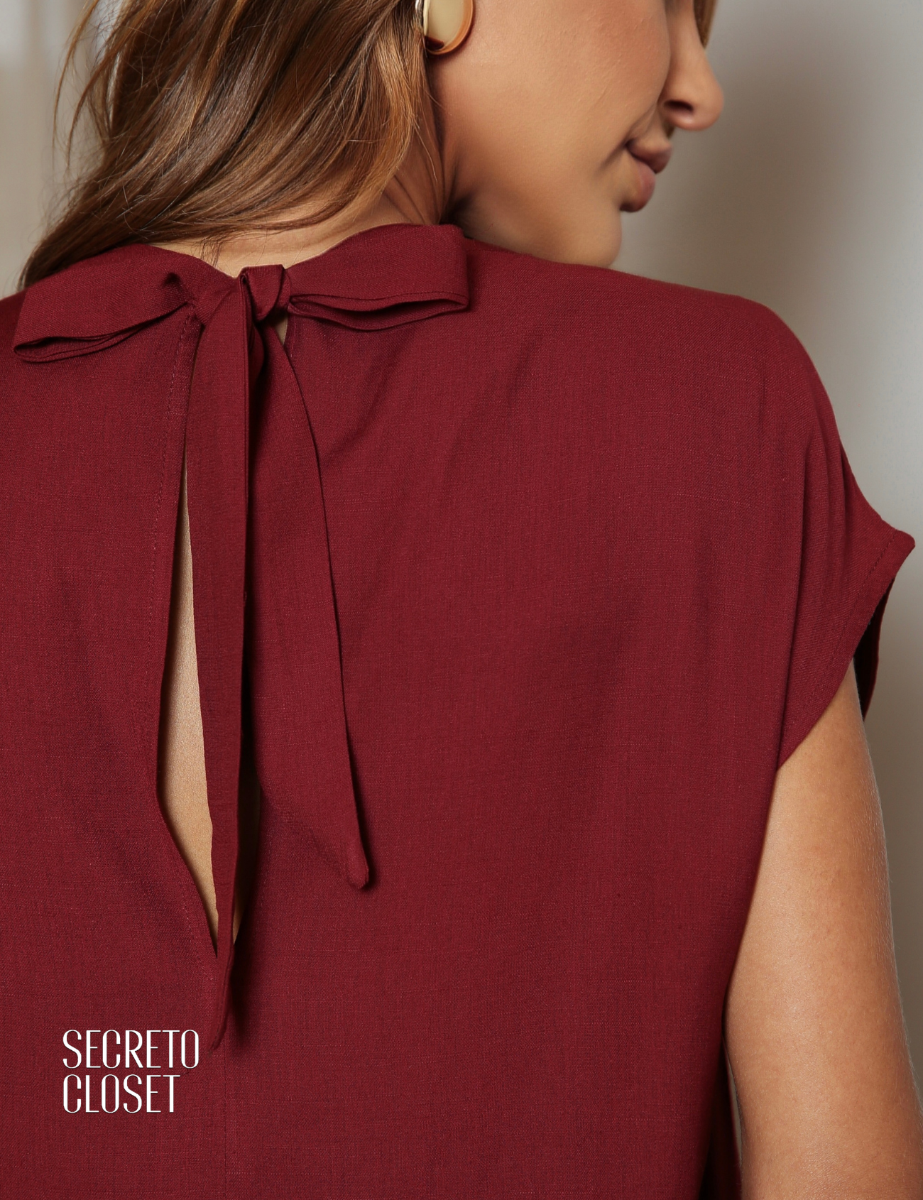 Blusa Túnica Assimétrica Susan Vinho