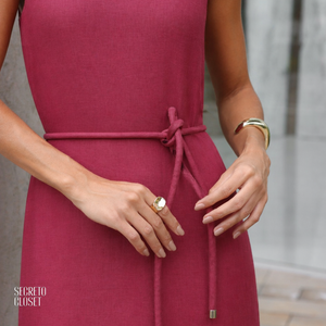 Vestido Midi Linho Cyntia Vinho