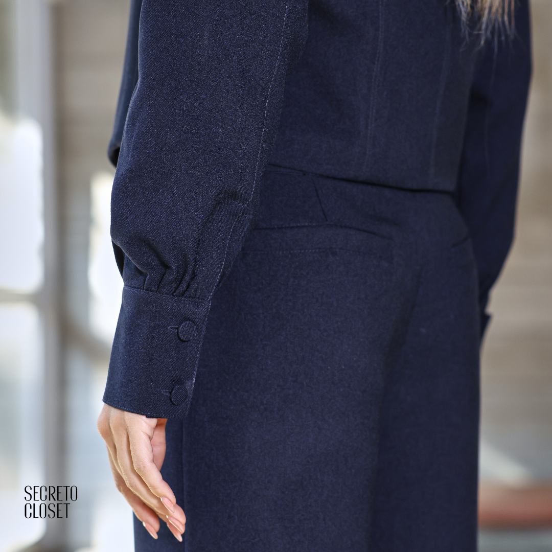 Calça Soft Wool Emilia Azul Marinho