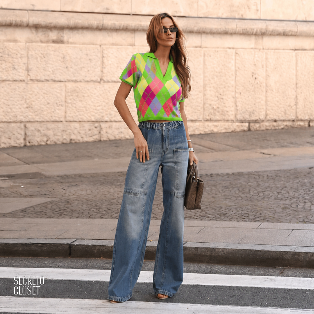 Blusa Polo Argyle Pietra Verde