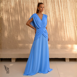 Vestido Longo Capa Alice Azul