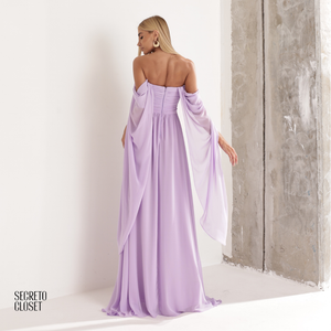 Vestido Longo Tqc Cauda Moana Lilás