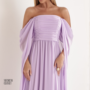 Vestido Longo Tqc Cauda Moana Lilás