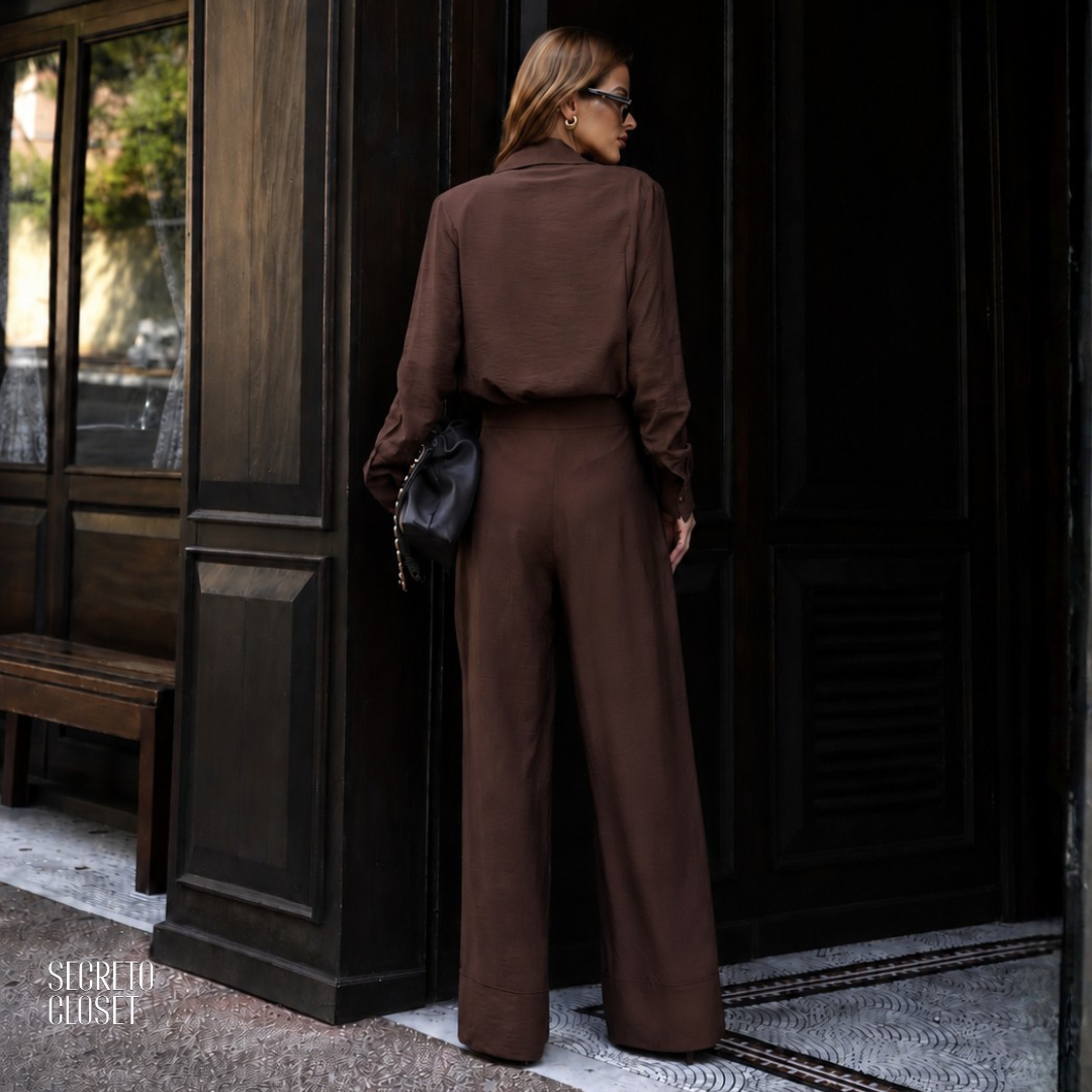 Conjunto Alfaiataria Alessia Marrom