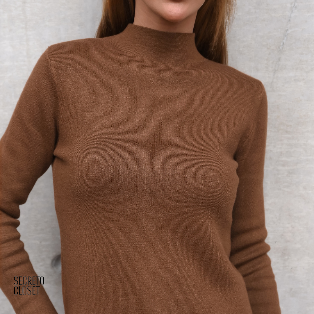 Blusa Tricô Interno Fluffy Adele Chocolate