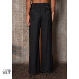 Calça Cos Elástico Marlene Preto