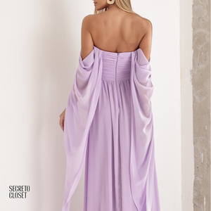 Vestido Longo Tqc Cauda Moana Lilás