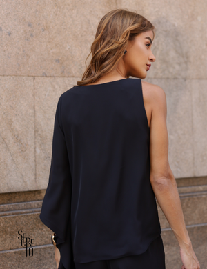 Conjunto Blusa e Calça Assimétrico Aile Preto