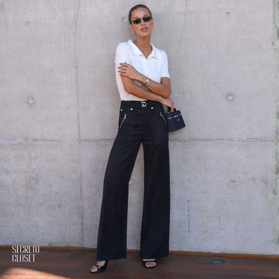 Calça Cupro Leonor Preto