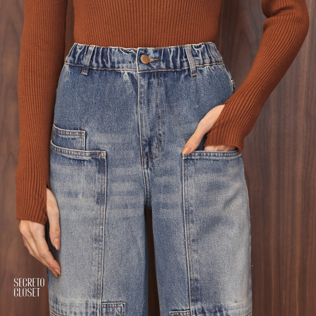 Calça Jeans Cós Elástico Maia Azul