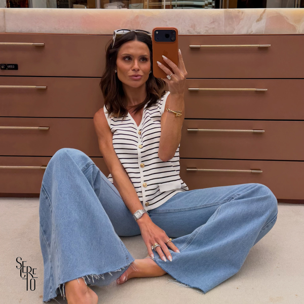 Blusa Modal Listrado Althea Off White